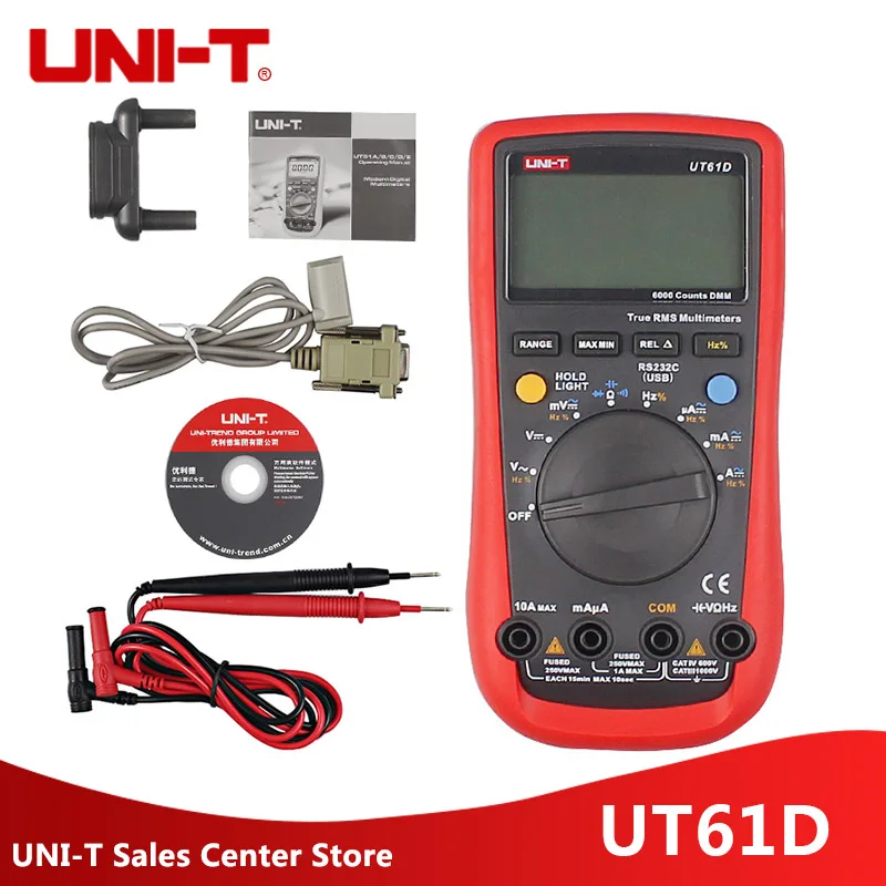 

UNI-T UT61D True RMS Auto Range 6000 Counts Modern Digital Multimeters UT61D AC&DC Current Voltage Diagnostic-tools