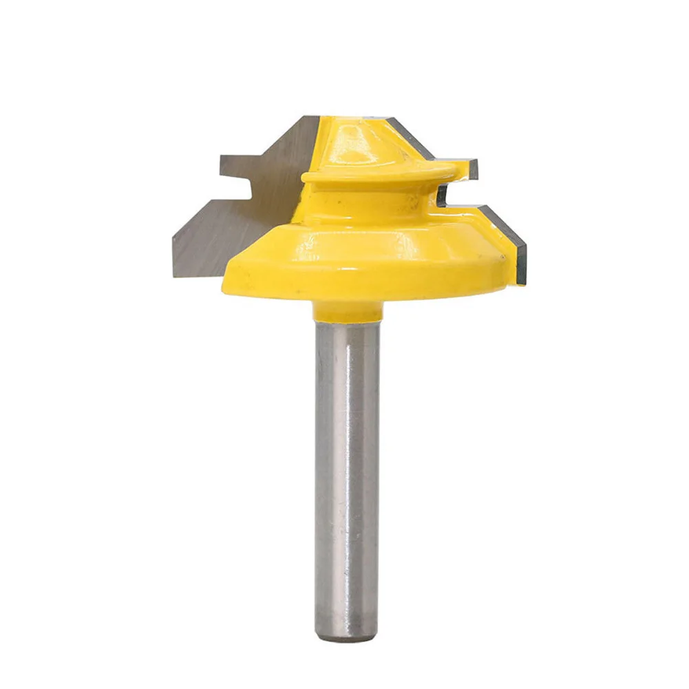 

45 Degree Lock Miter Router Bit 1/4 Inch Shank Woodwork Tenon Milling Cutter Tool GHS99