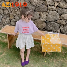 Новинка; свободные шорты для девочек; юбка в горошек из чистого хлопка; свободная юбка; брюки с оборками;