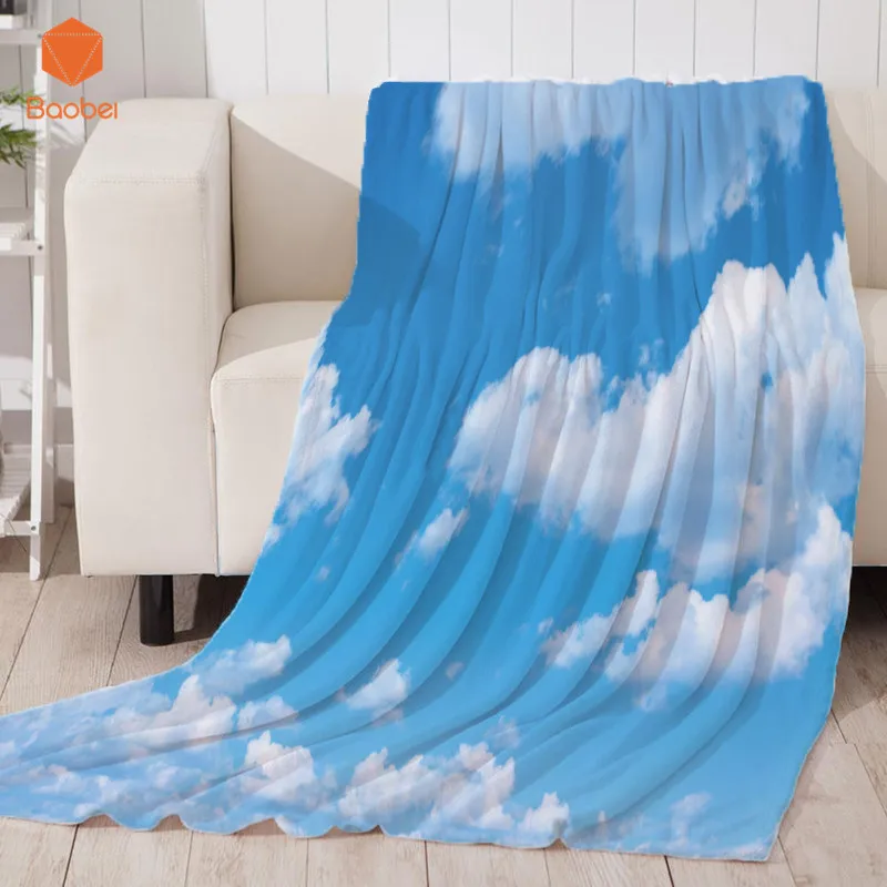 

White clouds Nap blanket Super Soft Velvet Plush Throw Blanket Art Children blanket Adults Throw Travel Beach Towel Printed