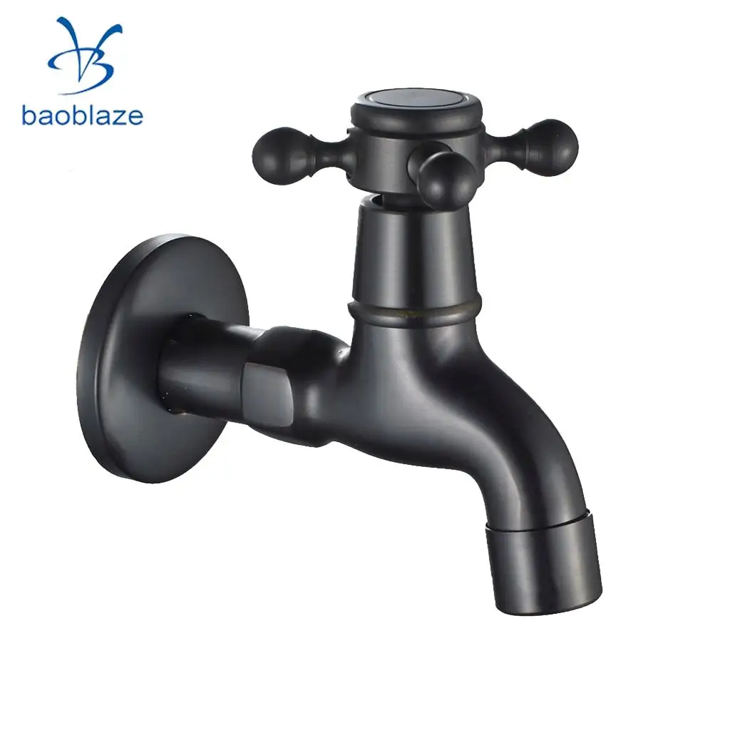 Antique Brass Wall Mount Outdoor Faucet Garden Bibcock Tap Mop Pool Faucet Laundry Sink Cold Water Tap