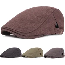 Мужская Регулируемая Классическая однотонная бейсболка для улицы Newsboy для вождения гольф-Берет шляпы CSHAT0396