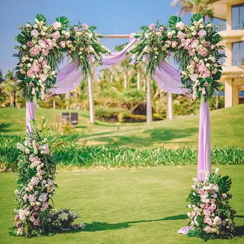 

0.8/1.2m Wedding Arch Backdrop Flower Arrangement Party Event Decor Artificial Flowers Wall Silk Rose Peony Plant DIY Garland