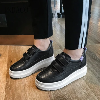 

2019 Leather White Sneakers Women Casual Sneakers Women Canvas Shoes 6.5cm