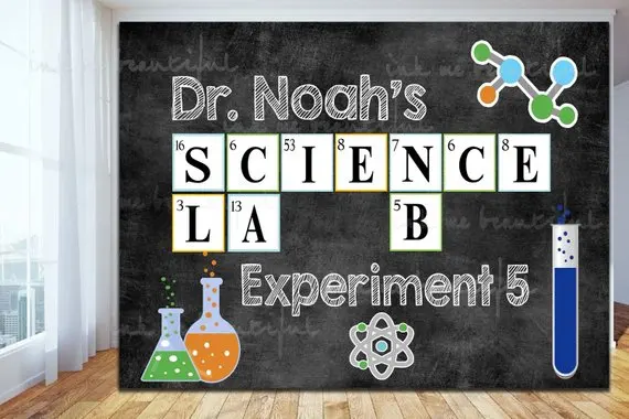 custom Mad Scientist Science Birthday Chemistry School Themed backdrops Computer print party background