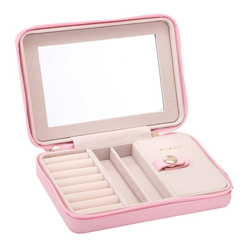 Jewelry Box Portable Travel Organizer Jewelry Box With Mirror PU Jewelry Storage Case Jewelry Box Jewelry Box Portable Travel Organizer Jewelry Box With Mirror PU Jewelry Storage Case Jewelry Box