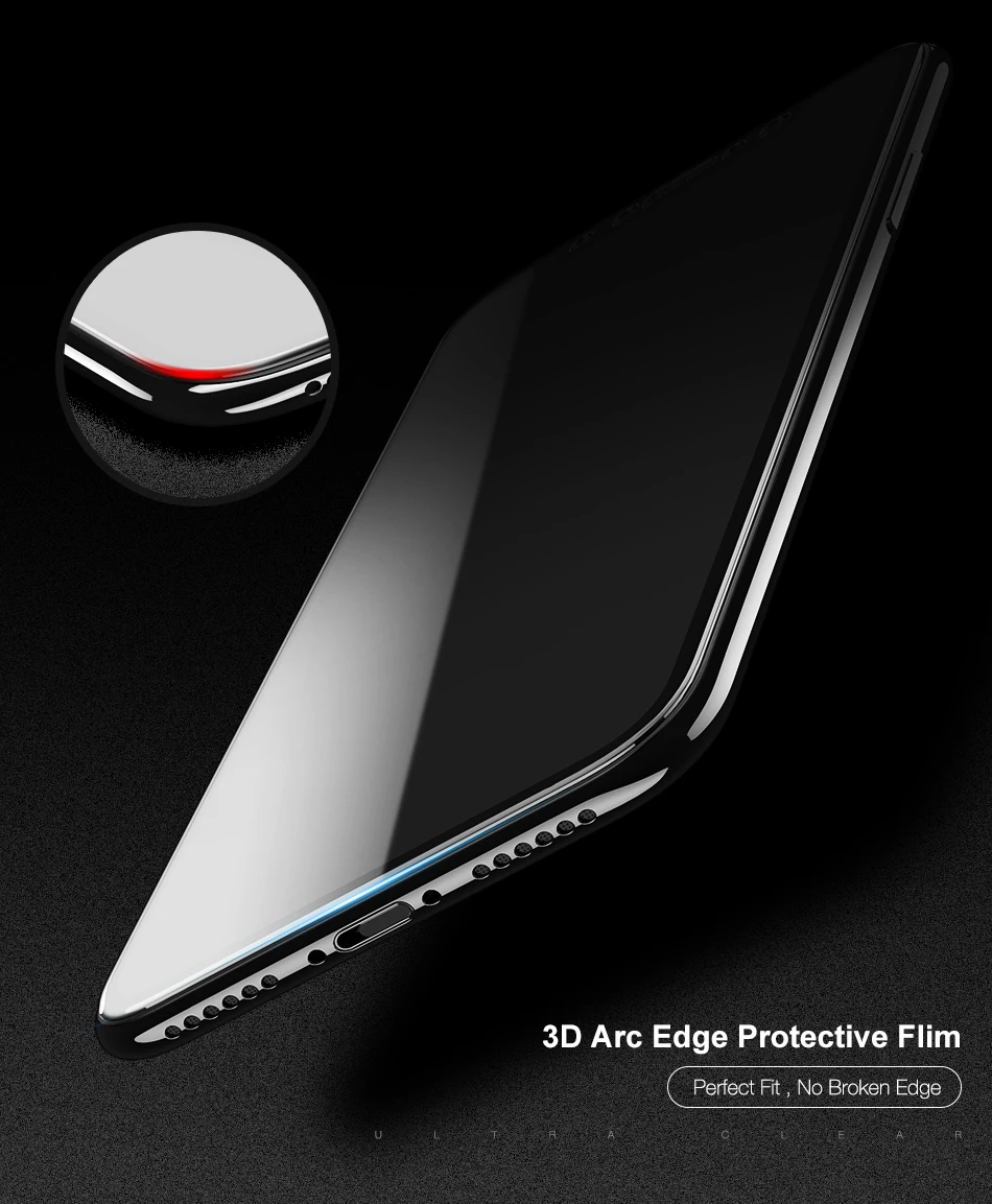 FLOVEME Защита экрана для iPhone X 10 закаленное стекло 9H 3D Защитная пленка для iPhone 10 полное покрытие Мягкий край протектор телефона