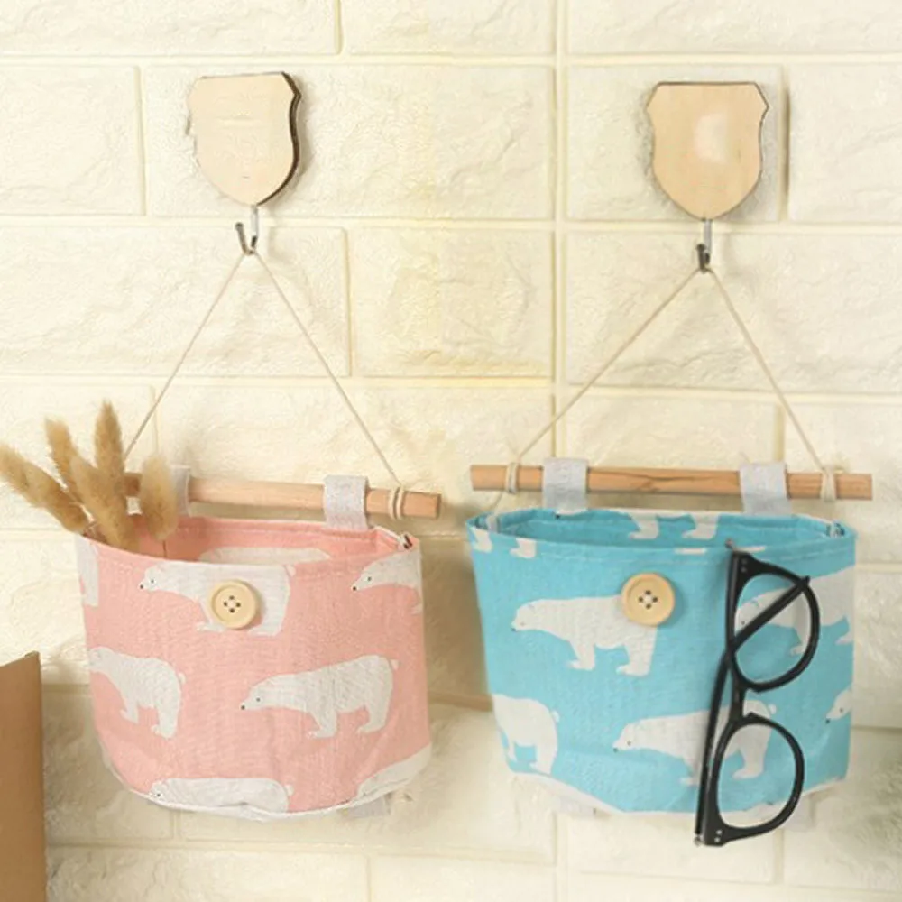 

Kitchen Bathroom Sundries Storage Wall Door Toys Pockets Hang Pouch Organizer Sac En Lin De Coton #PB