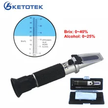 Ручной винный рефрактометр, Спирт 0-25% тестер для спирта, спиртометр Brix 0-40%, измеритель сахара, двойная шкала