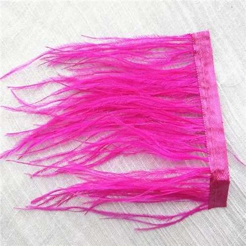 Страусиные перья 10 см длиной DIY Страусиная ткань перо полосы длинные серьги с бахромой с пером материал ухо аксессуары - Цвет: rose