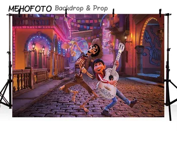 

Cartoon Coco Movie backdrop Children Birthday Party Banner Custom Photo Backgrounds Studio Backdrops Fotografia LV-368