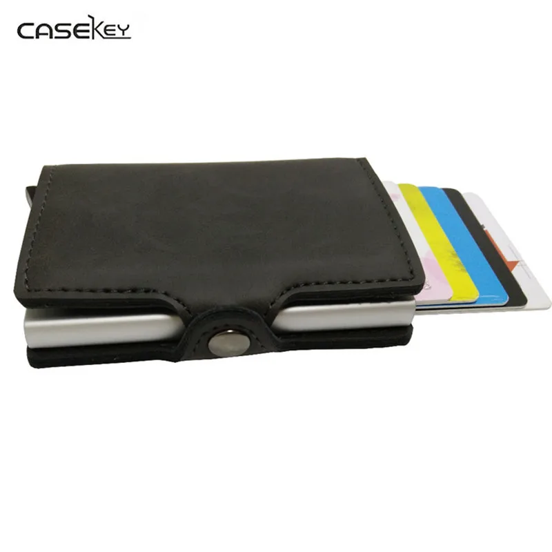 CaseKey дизайнер RFID Блокировка кредитной держатель для карт кошелек ID Card Case защитить ваш банк дебетовой идентификационные карточки из металла