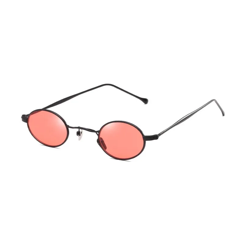 90 s Винтаж круглый маленький солнцезащитные очки Для мужчин Для женщин ретро брендовые дизайнерские унисекс черный круг линзы солнцезащитные очки оттенки UV400 - Цвет линз: Black Red