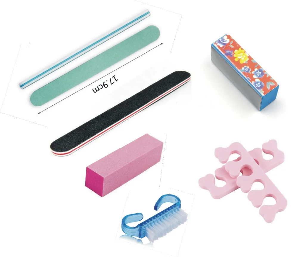 

5X Pro Manicure Tools Kit Rectangular Nail Files Brush Accessories Nail Art Set