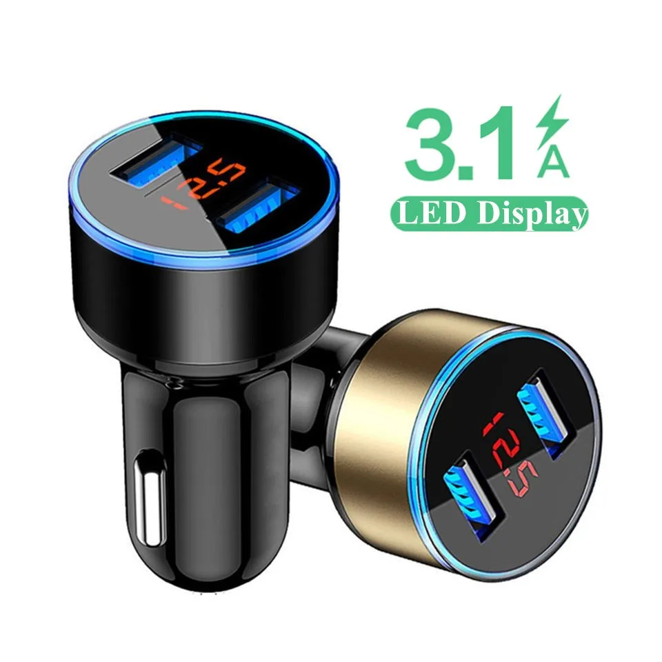 

LED USB Car Charger for Iphone X XS 8 Universal Car Phone Charger for Xiaomi 4 4X Samsung iPhone X XS XR MAX 8 Tablet in Car
