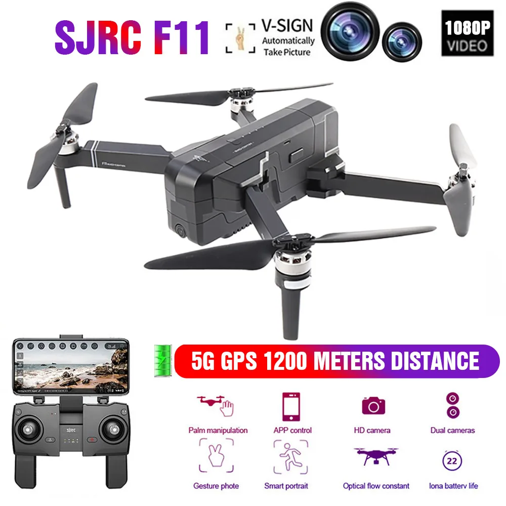 

New Foldable RC Drone GPS 5G WIFI FPV with 1080P HD Wide Angle Camera Brushless Quadcopter Gesture Control Quadcopter Dron