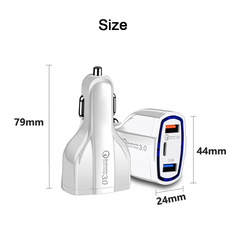 Быстрая зарядка 3,0 автомобиль Зарядное устройство 5V 3.5A QC3.0 быстрой зарядки автомобиля-Зарядное устройство для автомобиля с двумя портами USB для мобильного телефона Зарядное устройство для SAMSUNG J5 J7 A7 A9