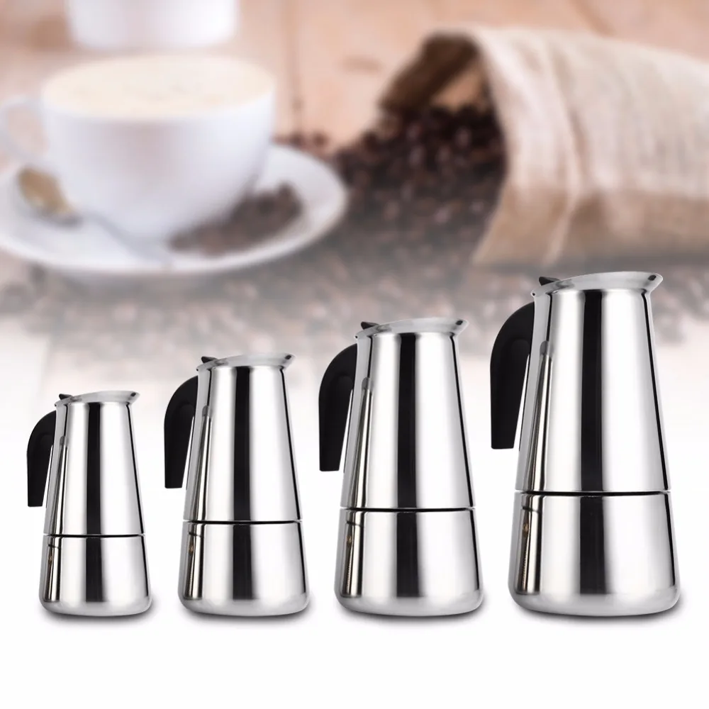 

Stainless Steel Moka Coffee Maker Mocha Espresso Latte Stove top Filter Coffee Pot Percolator Tools Cafetiere Coffee Maker Pot