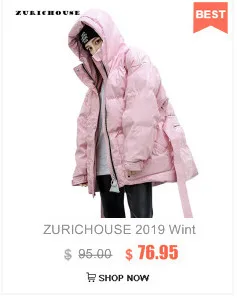 ZURICHOUSE панк Женское зимнее пальто Harajuku мультфильм печати с капюшоном размера плюс свободные ватные куртки дамы уличная парка