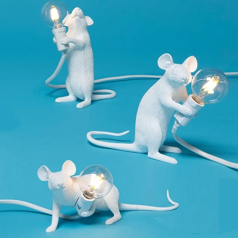  Nordic Style Designer Creative Mouse Table Lamp Bedside Bedroom Table Light Living Room Home Resin  - 33056382304