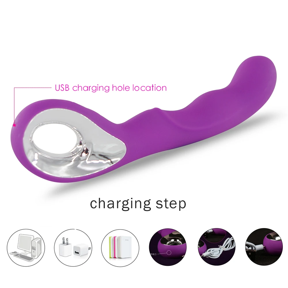 10 скоростей вибратор точки G силиконовый USB заряжаемый водонепроницаемый AV