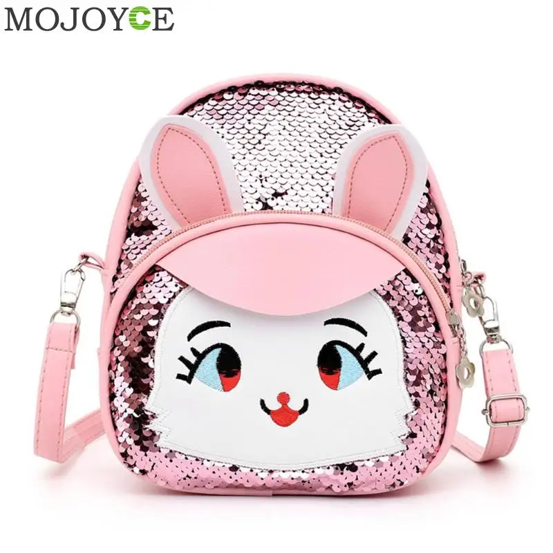 

Cartoon Rabbit Travel Backpacks Kids Casual Sequins Knapsack Girls Shoulder School Satchel Bags Cute Rucksack Crossbody Packs