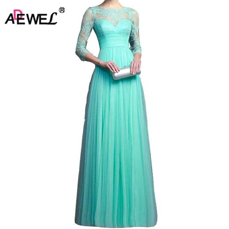 Buy ADEWEL Formal Elegant Womens Floor Length Evening Wedding Party Dress 3