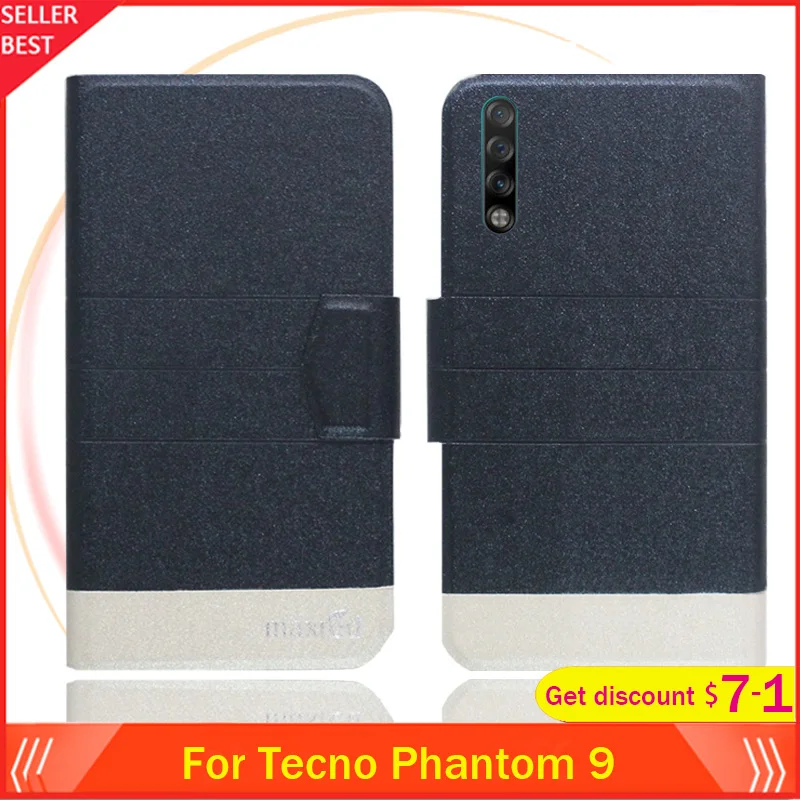 

5 Colors Hot!! Tecno Phantom 9 Case 6.4" Flip Ultra-thin Leather Exclusive Phone Cover Fashion Folio Book Card Slots