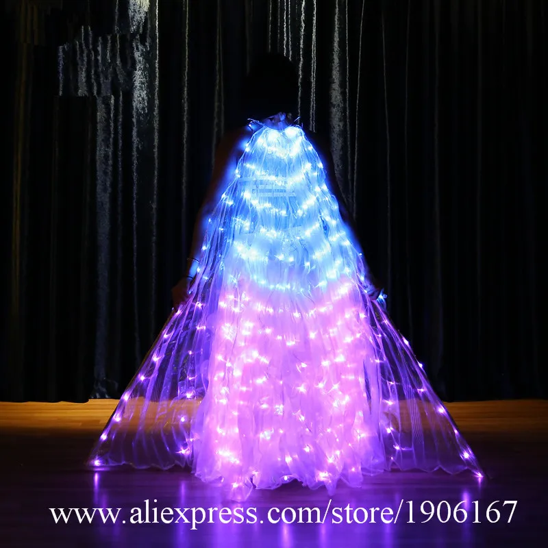 Bellydance colorful led light wings perform dress wings butterfly wears led costumes bar luminous cloak led12
