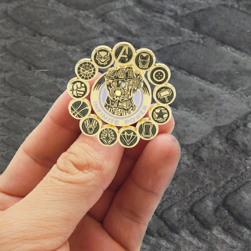 Новинка 2019 брошь Мстители 4 перчатки Таноса Тора Железного человека