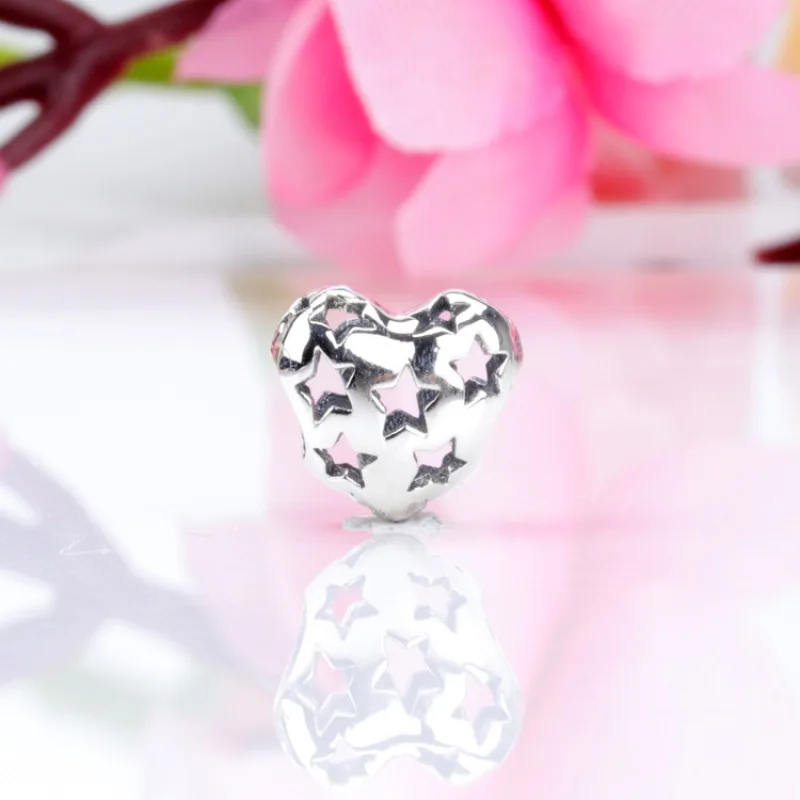 

2019 Hot S 925 Sterling Silver Hollow Five-pointed Star Beads Fits Charm Bracelet DIY Women Jewelry Party Lover Gift