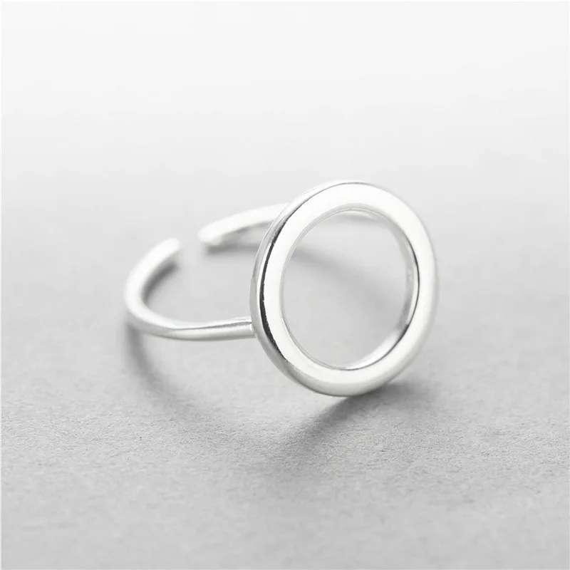simple circle open Rings 100% Sterling 925 silver Jewelry Vintage Adjustable rings for women gift