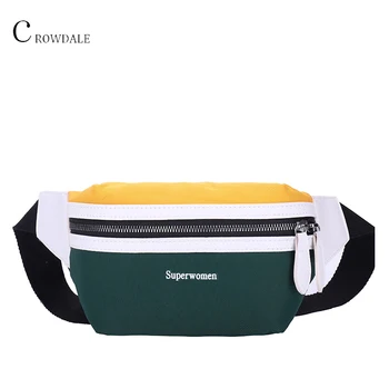 

CROWDALE Waist Bag Women New Canvas Leisure Fanny Pack For Girls Letter Bum Bag Packs fashion Chest Bag Crossbody Belt female