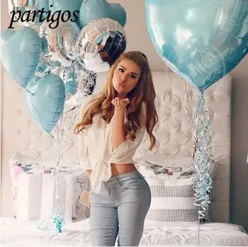 

10/20/50pcs 24inch heart Pearl Purple Pink Foil Balloons helium wedding I Love You Globos Party Decor pure color balls golbos