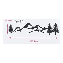 Autocollant noir/blanc de 100cm pour décoration de voiture de montagne, de forêt d'animaux de compagnie, autocollant pour SUV RV RV, style de voiture tout terrain