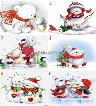 

DIY Diamond Snow Man Penguin snow scenery 5d Diamond Painting Christmas Cross Stitch full Square Drill Mosaic Decoration