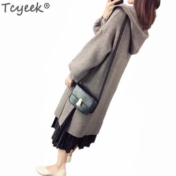 

Tcyeek 2019 Fashion Sweater Women Thick Warm Winter Clothes Female Cardigan Hooded Casual Long Cardigans Top Jacket Femme LWL681