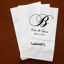 Персонализированные попкорн для свадьбы или «нулевого дня рождения» белая бумага для выпечки печенья десертов Подарки Сувениры Сумки Индивидуальные имена, даты и монограмма