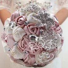 AYiCuthia розовый свадебный Букеты Свадебные de mariage жемчуг невесты искусственный Букеты Свадебные s цветок кристалл buque de noiva 66