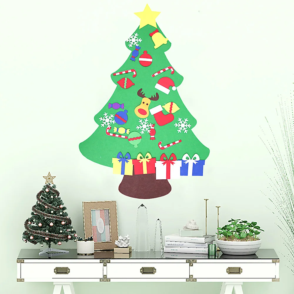 Enjoybay Милая войлочная Рождественская головоломка в форме дерева игрушка 3D Детские пазлы-головоломки Искусственная елка Рождественские висячие украшения-игрушка Подарки для детей