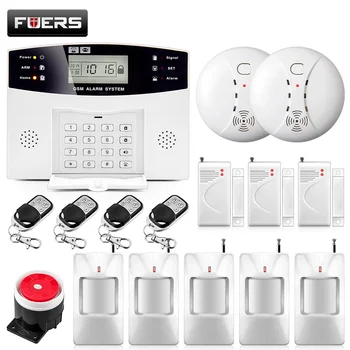 

Free Shipping!LCD Display Wireless Home Security GSM Alarm System Intercom RemoteControl Autodial Siren Sensor SIM SMS Alarm Kit