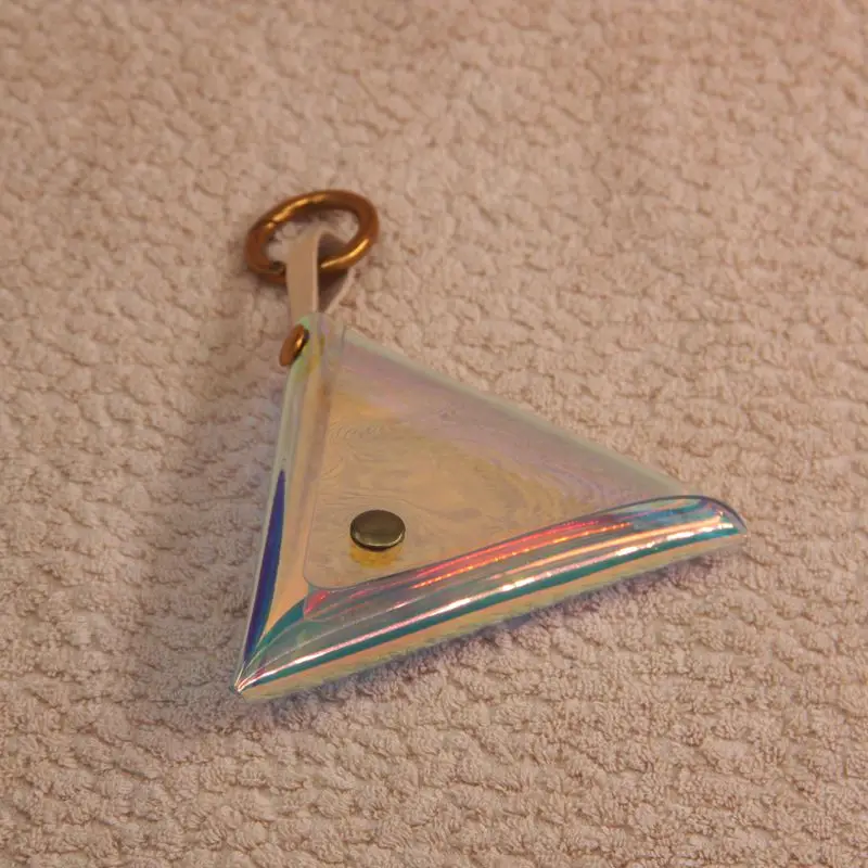 

WOONAM Fully Handmade Women Fashion Glossy Transparent Holographic Triangle Coin Purse Wallet WB554