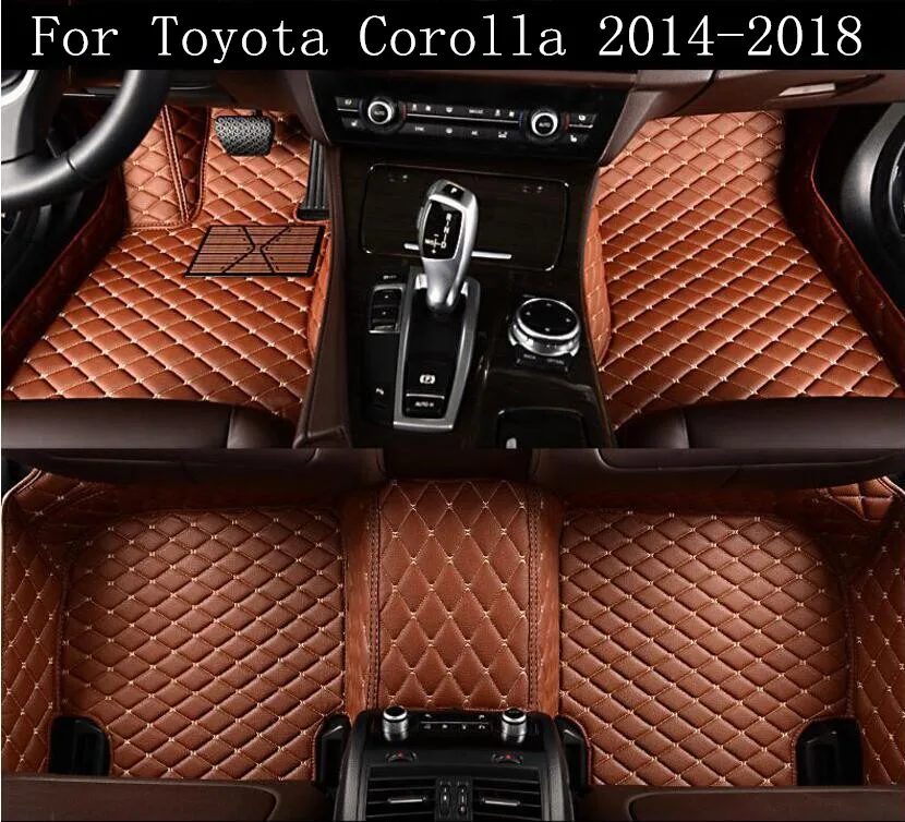 

Car 3D Luxury Leather Car Floor Mats Fits For Toyota Corolla 2014 2015 2016 2017 2018 EMS Free shipping