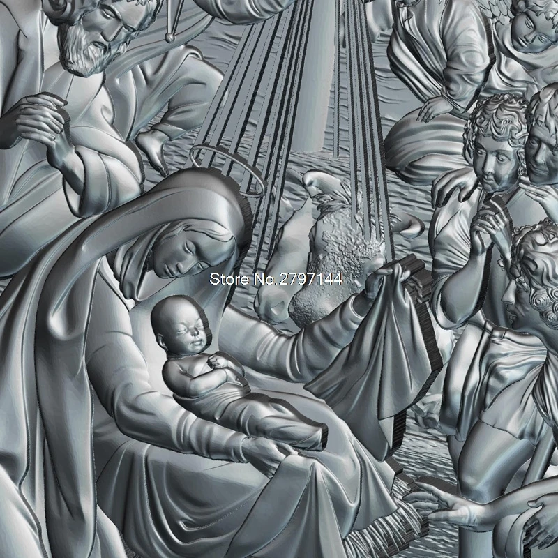 Der geburt von Jesus Christus 3d modell für cnc STL format Religion 3d Relief Modell STL Router 3 achsen Engraver ArtCam Der geburt von Jesus Christus 3d modell für cnc STL format Religion 3d Relief Modell STL Router 3 achsen Engraver ArtCam