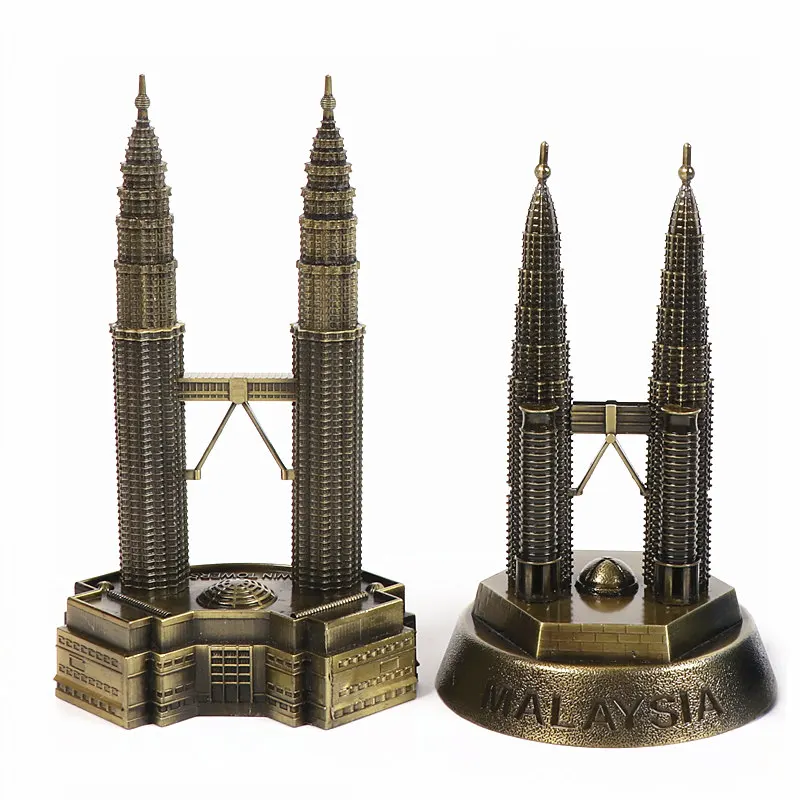 Творческий Ретро гладить бронзовые украшения Малайзии башни Петронас всемирно известный Мини Фигурки Ремесел миниатюры подарок FG878