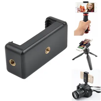 

Black Universal Cell Phone Tripod Mount Adapter Holder with Double Screw Head