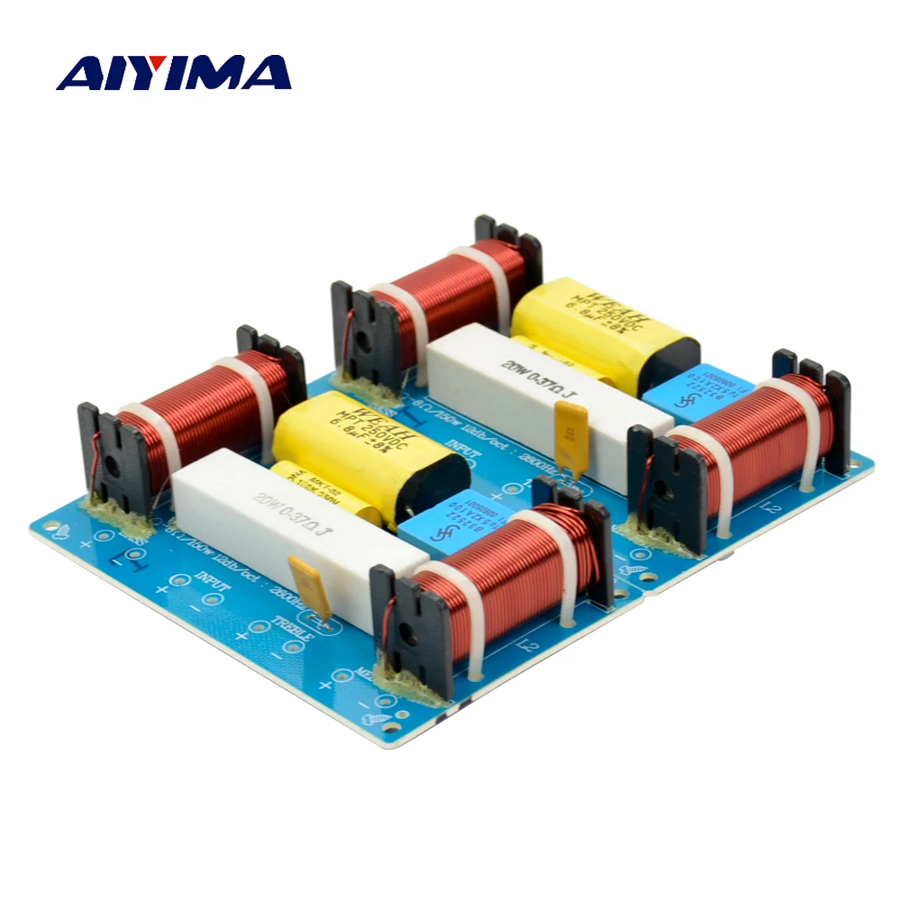Aiyima 2PCS Speaker 3 Way Audio Frequency Divider loudspeaker 3 Unit Crossover Filters 120W