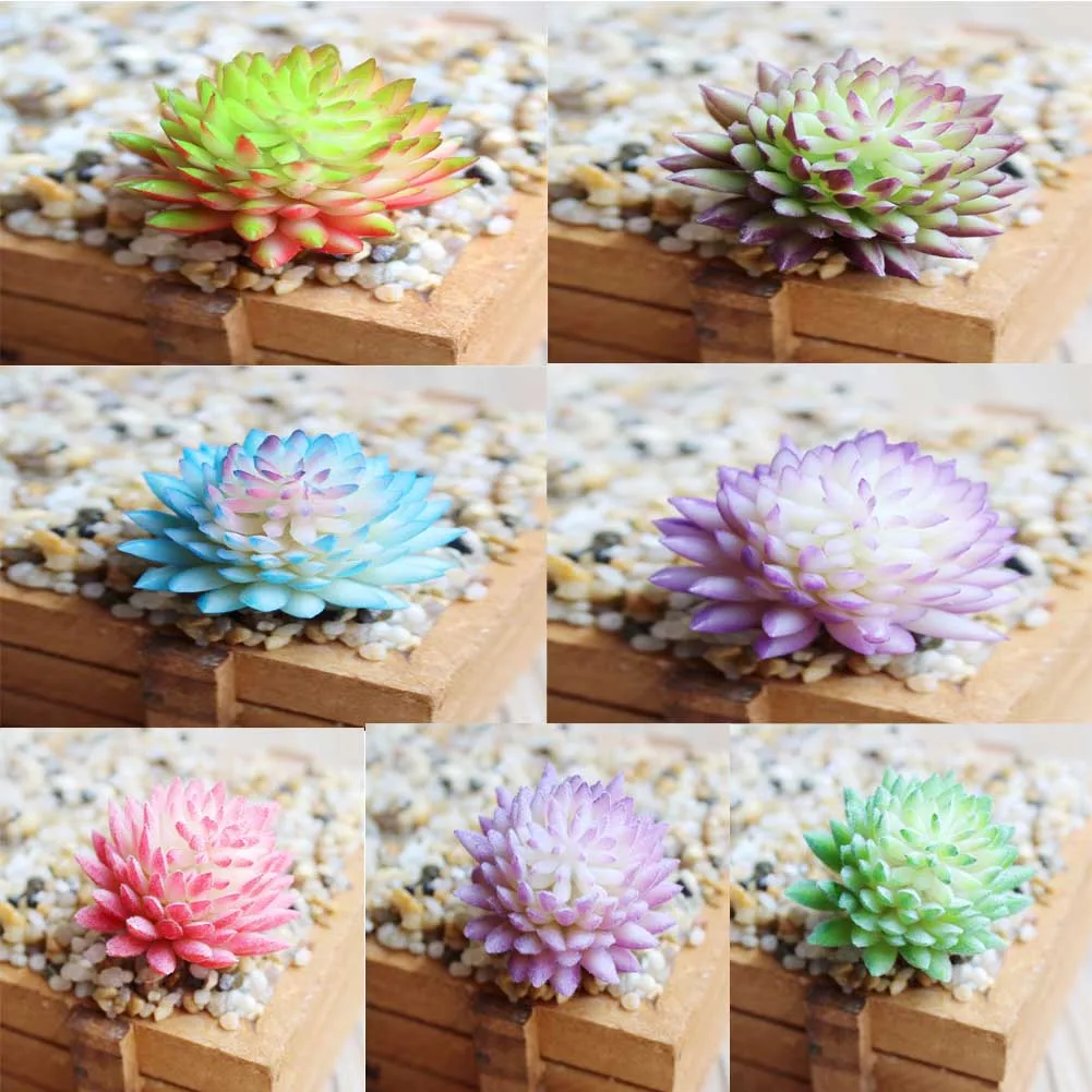 

The Simulation Meat Plants Fake Green Plant Model Plastic Pot Creative Simulation More Figurines & Miniatures