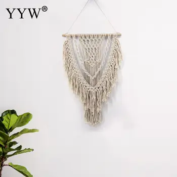 

Scandinavian Tassel Flag Macrame Wall Hanging Tapestry Curtain Woven Handmade Wall Carpet Decorations Wedding Home Decor 2pcs