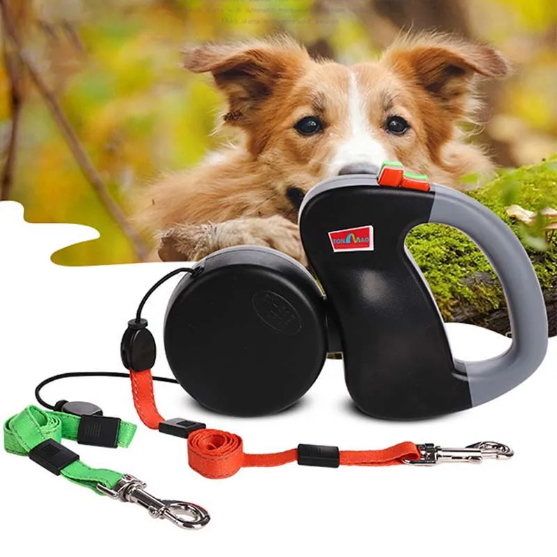 3M Pet Double Leashes For Dogs Retractable Automatic Leashs Controller For Two Puppy Large Dogs